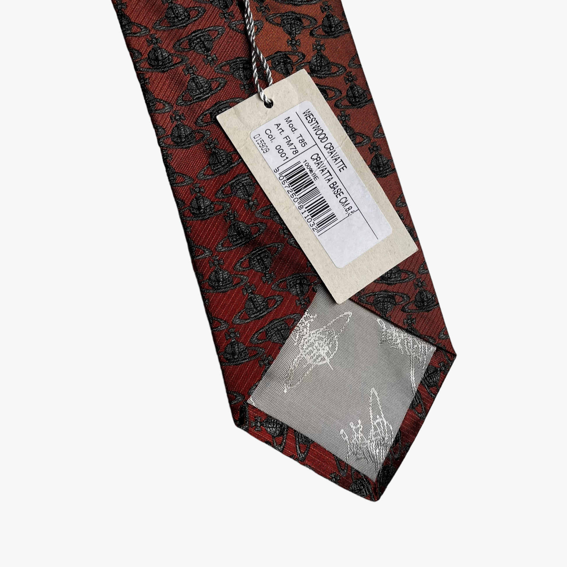 Vivienne Westwood Orb Logo Silk Tie Brand New With Tags Back Label - Casspios Dream