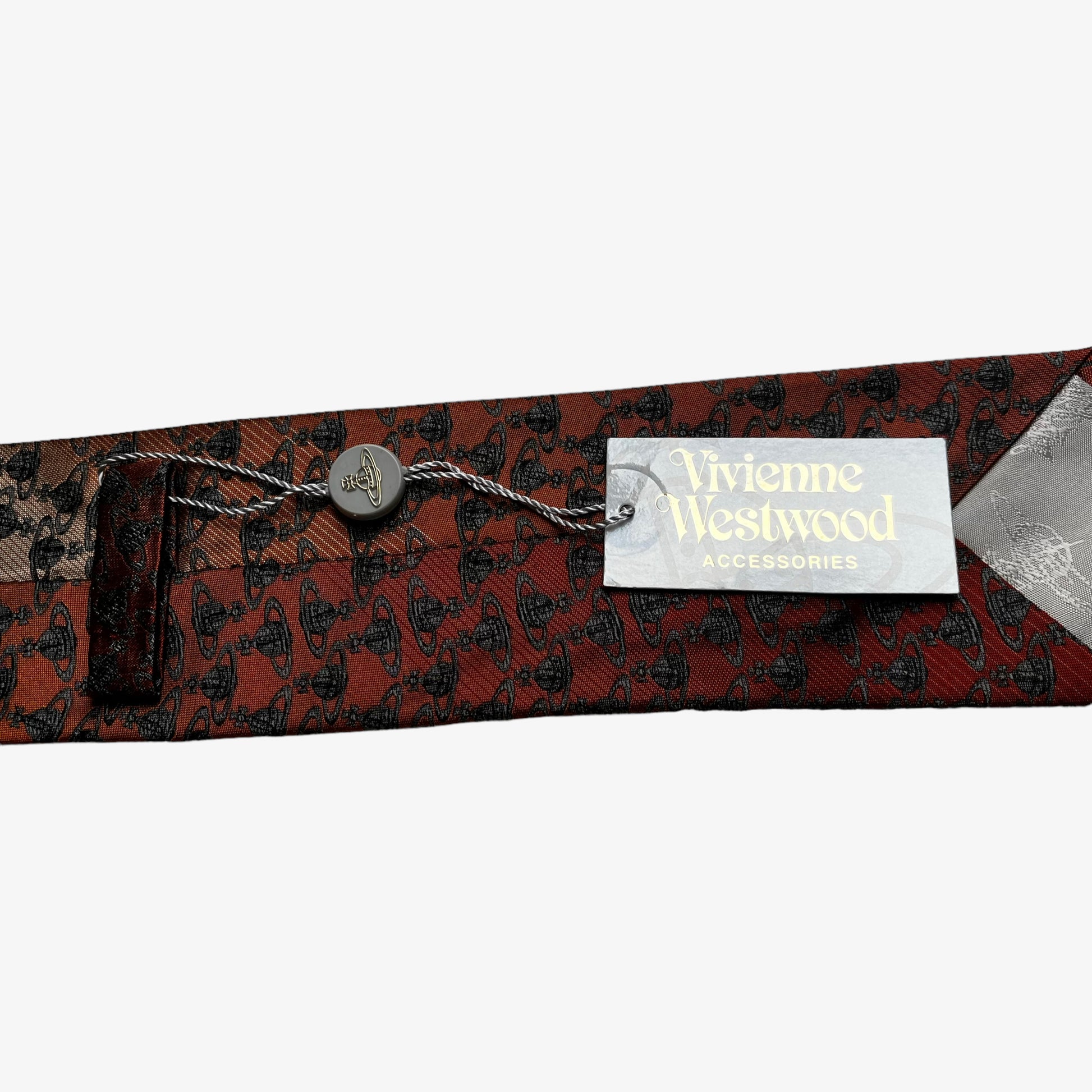 Vivienne Westwood Orb Logo Silk Tie Brand New With Tags Label - Casspios Dream