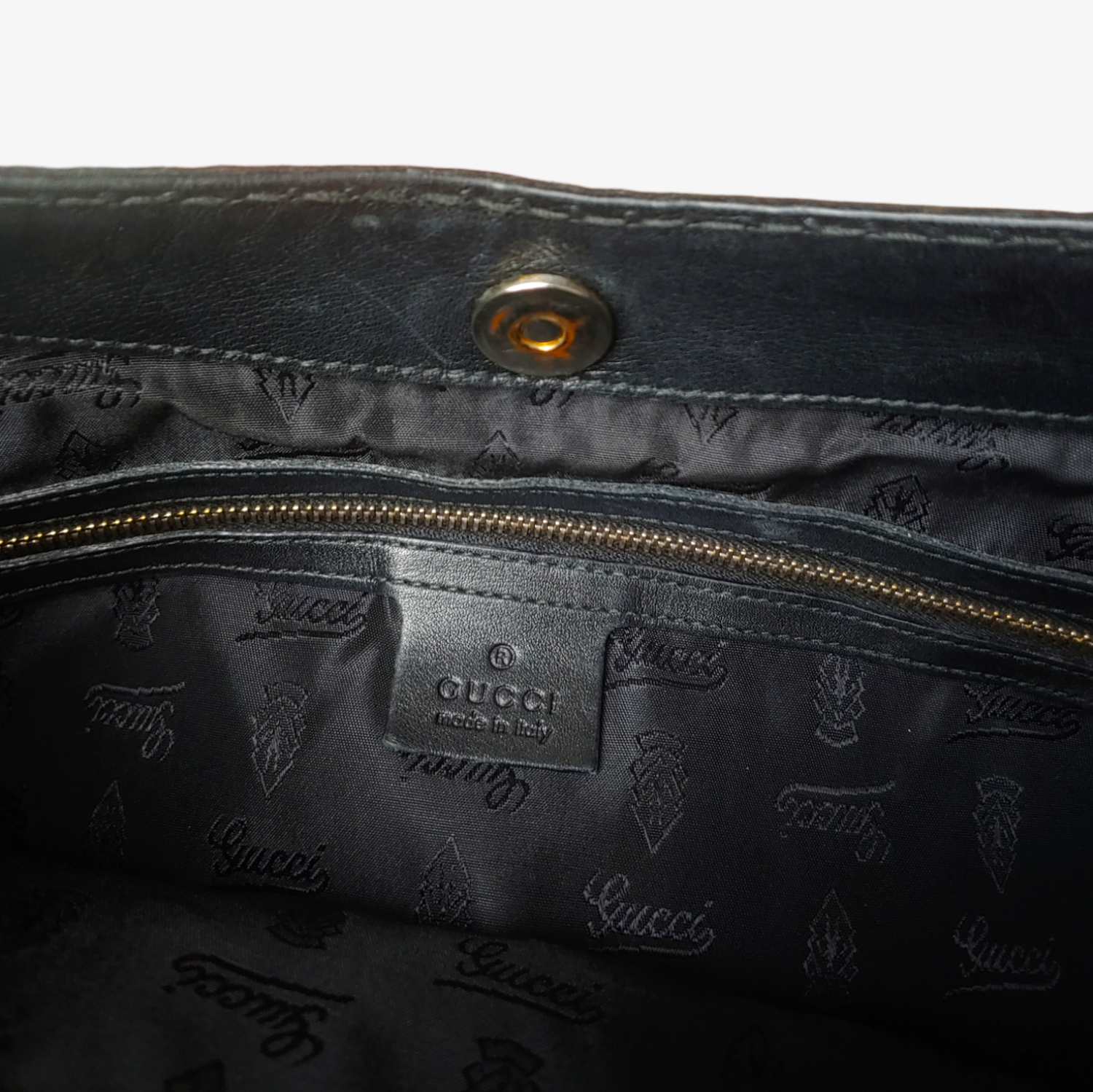 Gucci Queen Hobo Dialux Black Leather Buckle Shoulder Bag Label 189884 002058 - Casspios Dream