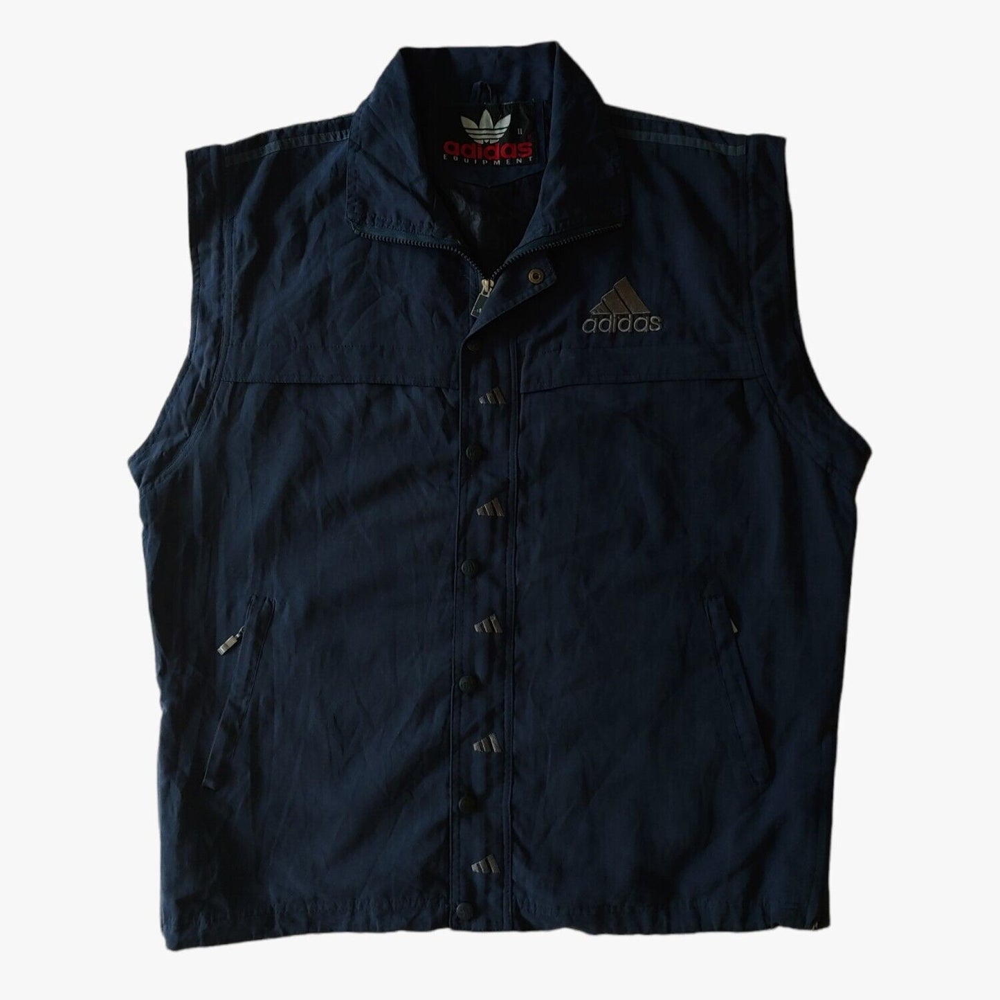 Vintage 90s men's Adidas Equipment navy tactical vest.