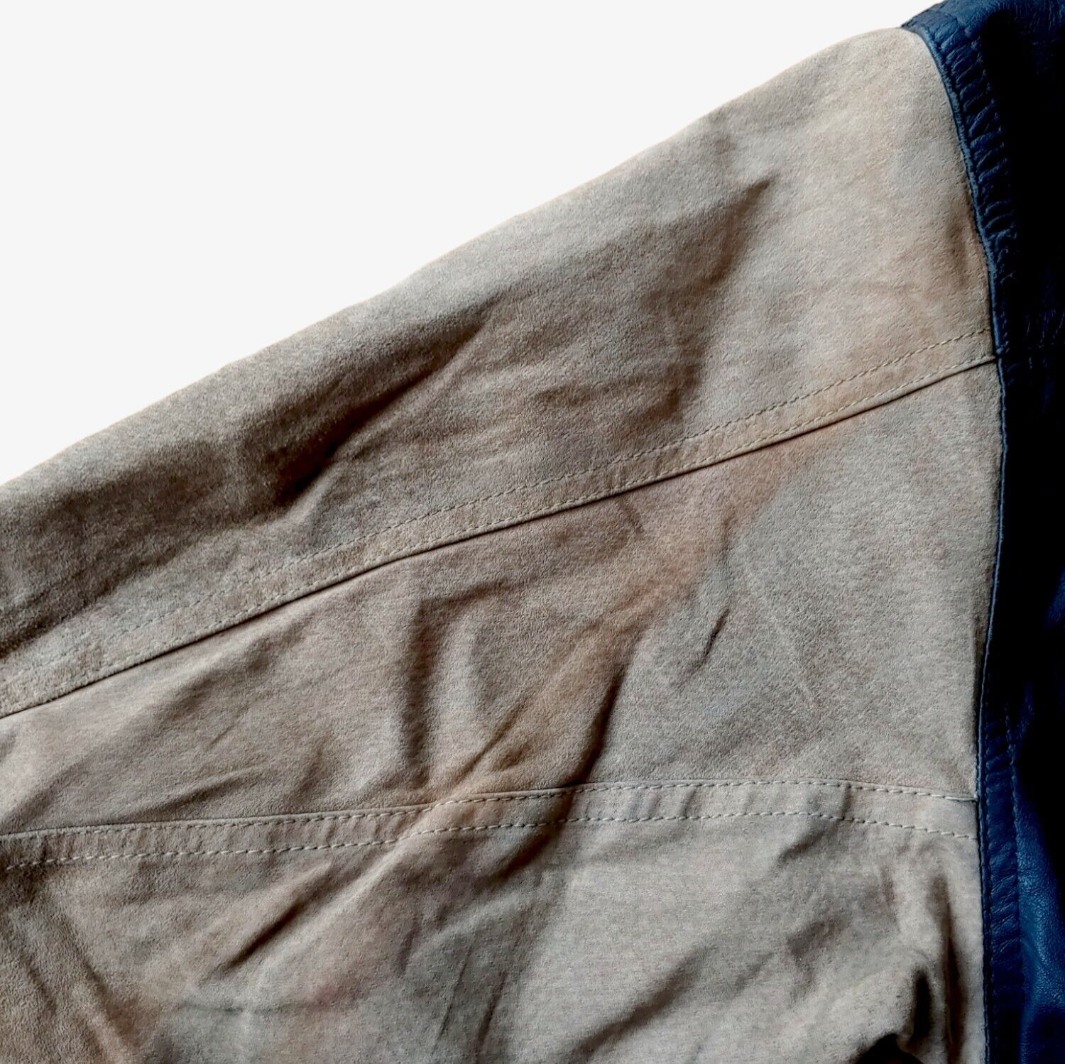 Marks on vintage 90s Pepe 36 Championship navy leather varsity jacket.