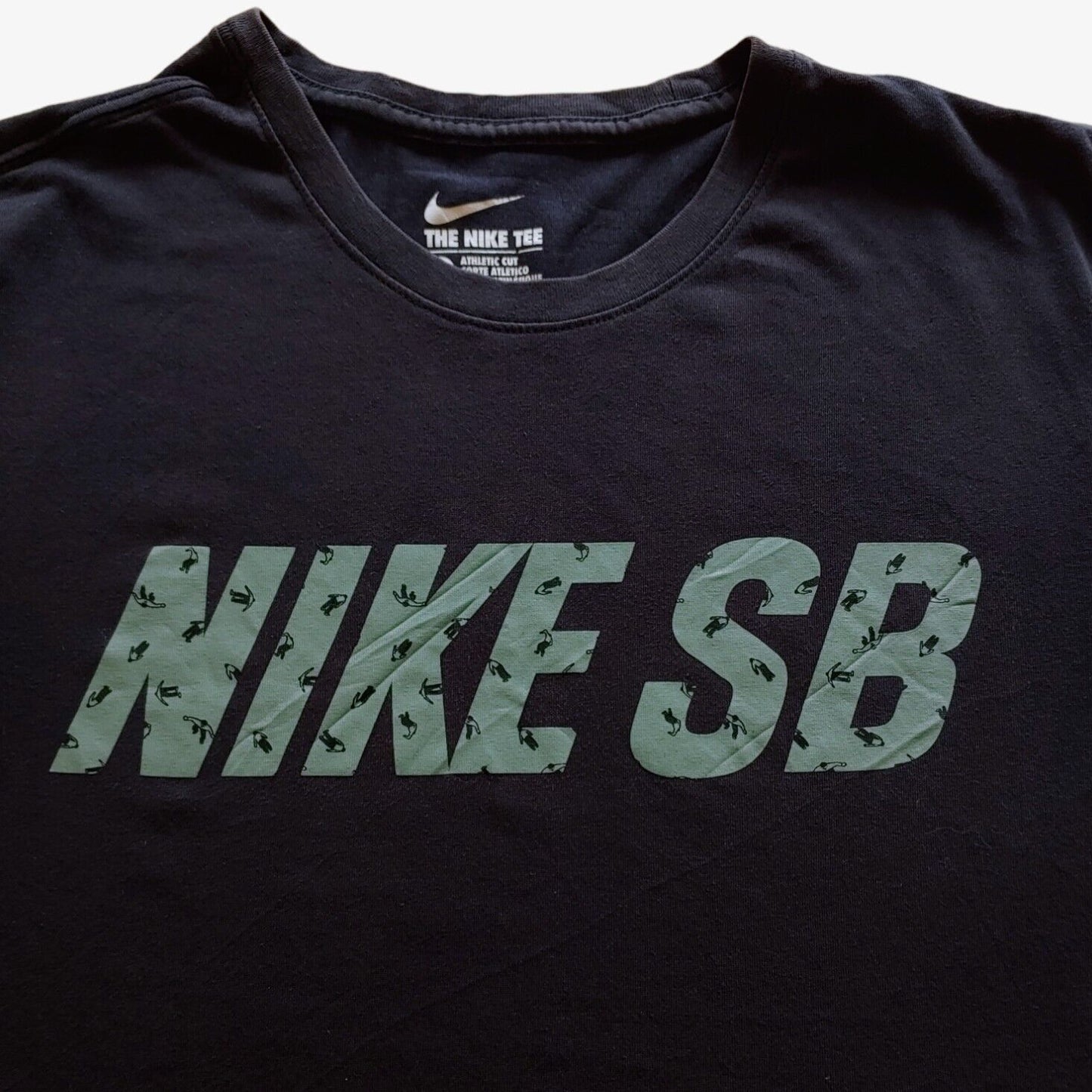 Close up of vintage Y2K Nike SB printed spell out.