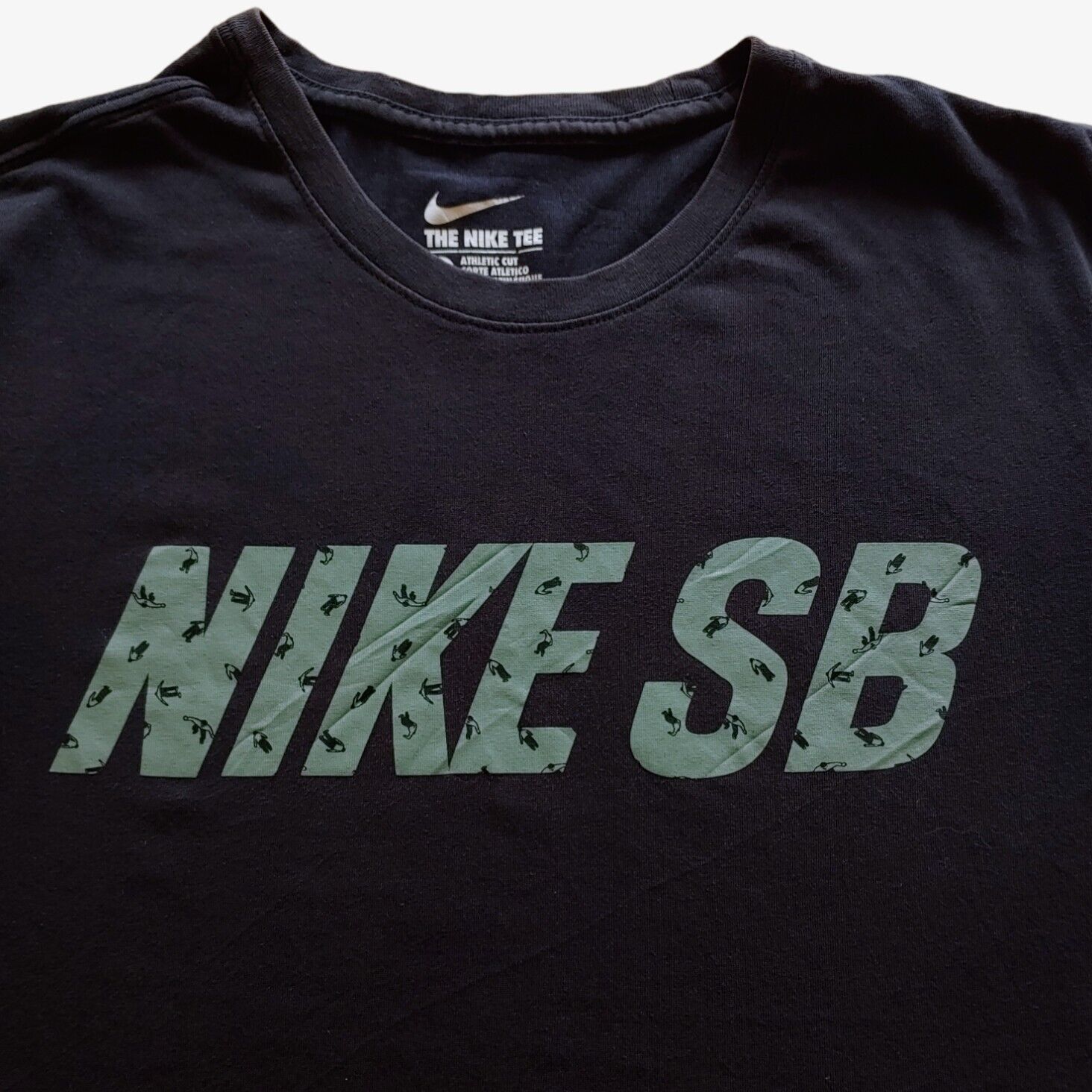 Close up of vintage Y2K Nike SB printed spell out.