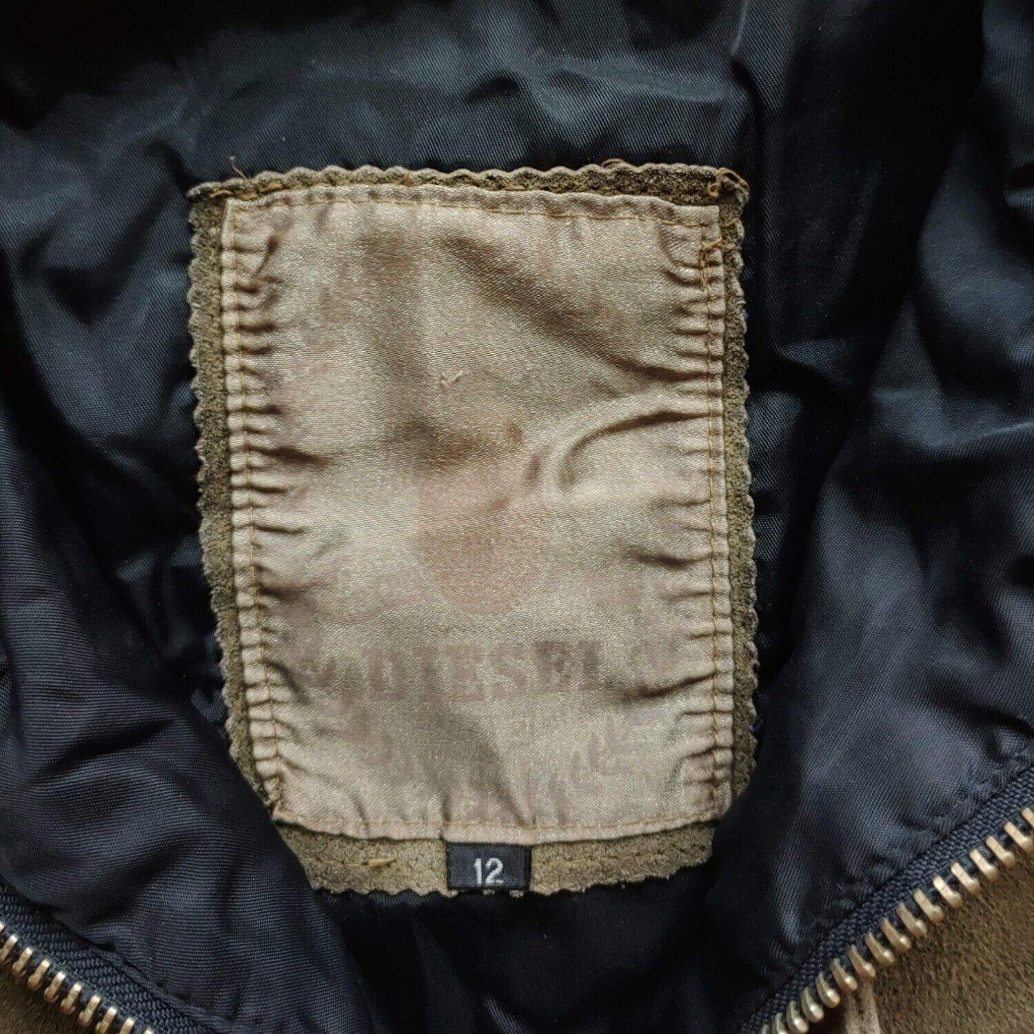 Vintage 1980s Diesel Leather Suede Puffer Waistcoat Gilet Pilot Trucker Aviation Jacket Label - Casspios Dream