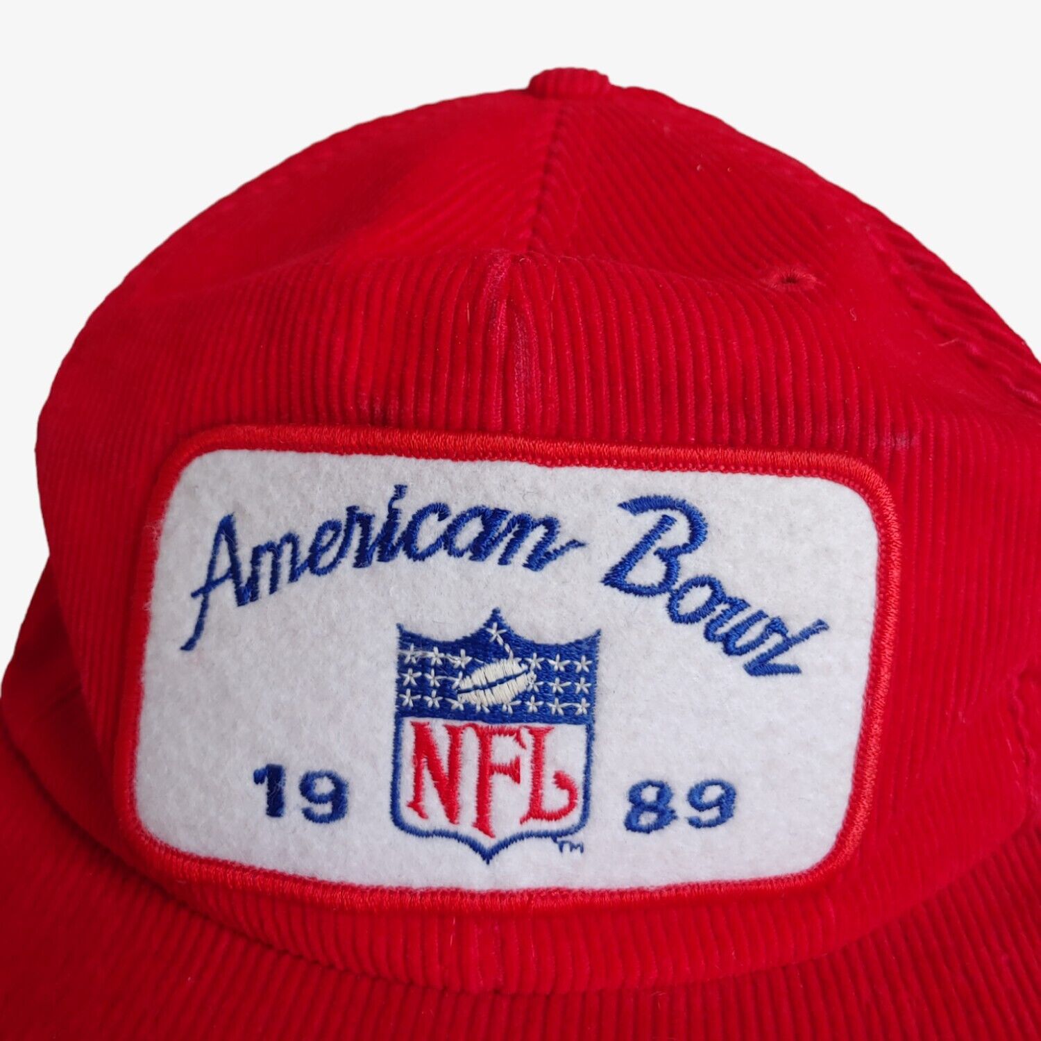 Vintage 1980s NFL 1989 American Football Super Bowl Corduroy Trucker Red Cap Logo - Casspios Dream