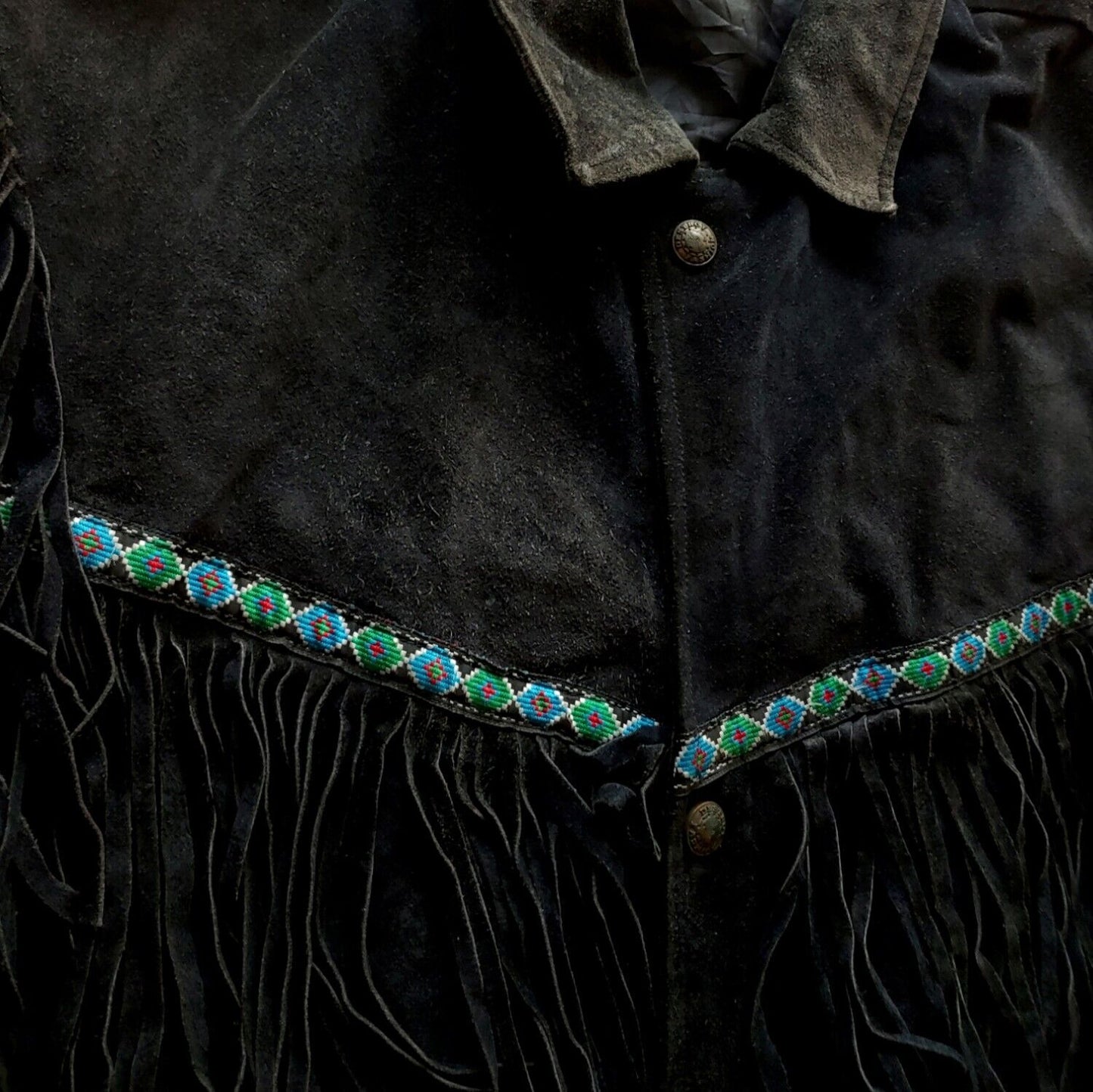 Vintage 1980s Western Fringe Jacket With Embroidered Eagle Mark - Casspios Dream