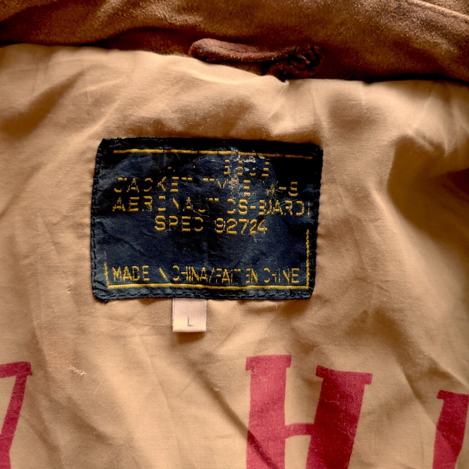 Vintage 1989 Bencat Aviation Service Brown Leather Pilot Jacket Label - Casspios Dream