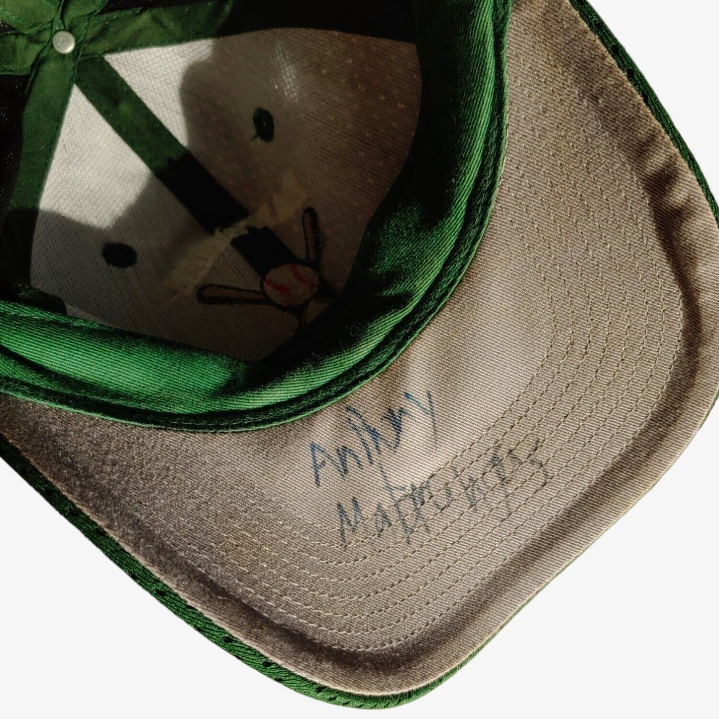Vintage 1990s Augusta Sportswear Haworth Baseball Green Cap Signed - Casspios Dream