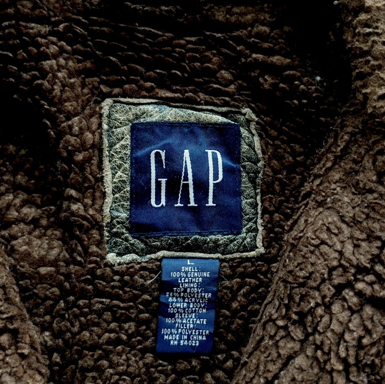 Vintage 1990s GAP Leather Overcoat With Fur Collar Label - Casspios Dream
