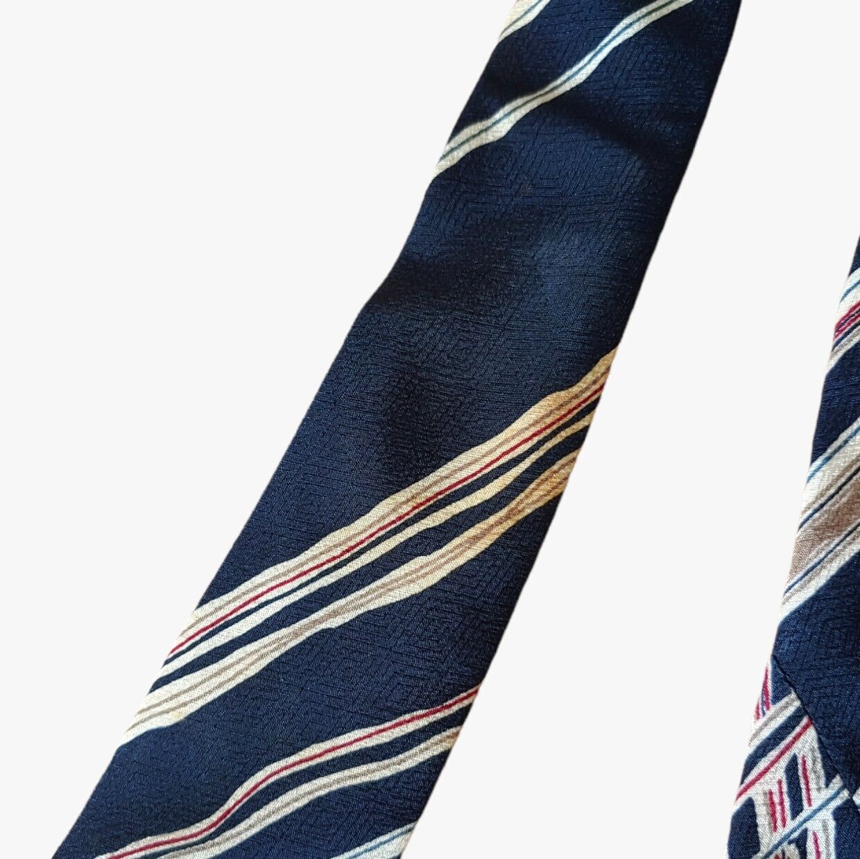 Vintage 1990s Lanvin Abstract Striped Silk Tie Mark - Casspios Dream