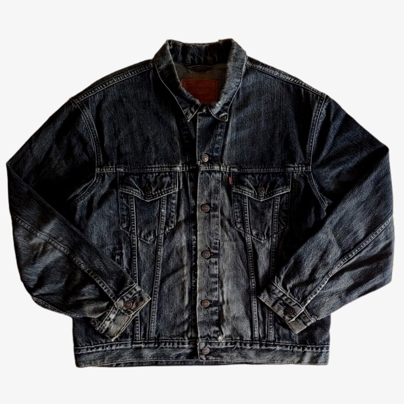Vintage 1990s Levi's Grey Trucker Denim Workwear Chore Cowboy Rancher Jacket - Casspios Dream