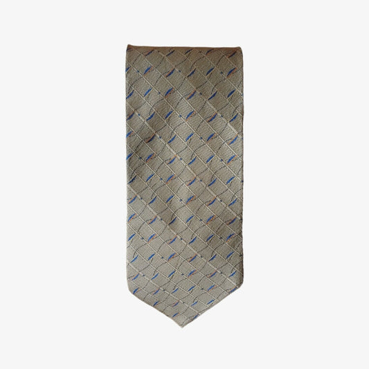 Vintage 1990s YSL Abstract Geometric Monogram Yellow Gold Mandai Tie - Casspios Dream