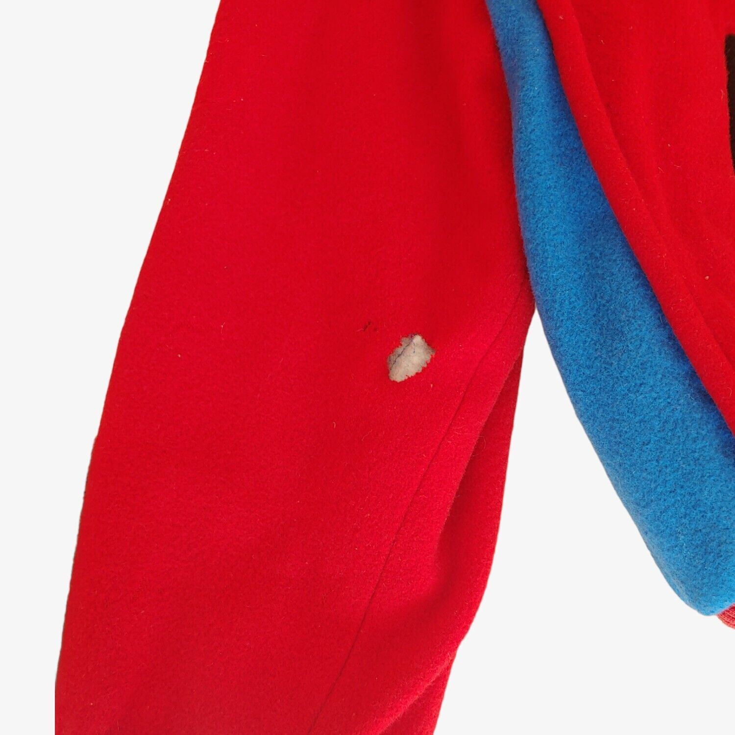 Vintage 1993 Bayern Munich Munchen Football Club Red & Blue Wool Varsity Jacket Arm - Casspios Dream