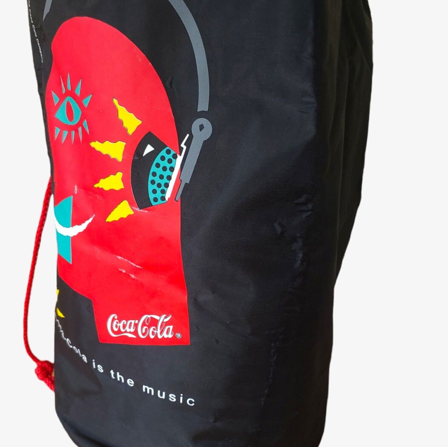 Vintage 1993 Coca Cola Is The Music Promotional Drawstring Backpack Mark - Casspios Dream