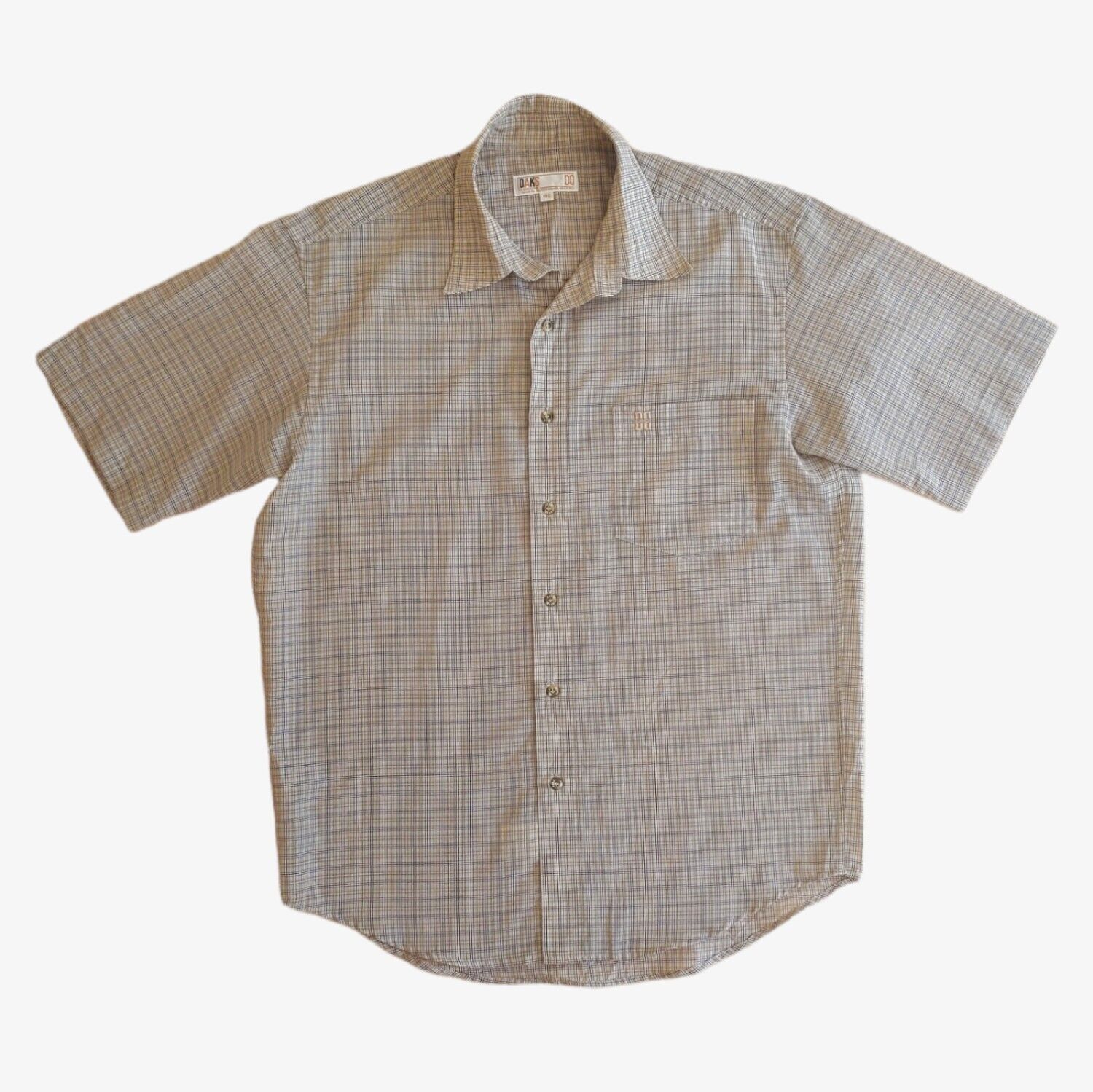 Vintage 80s Daks House Check Short Sleeve Shirt - Casspios Dream