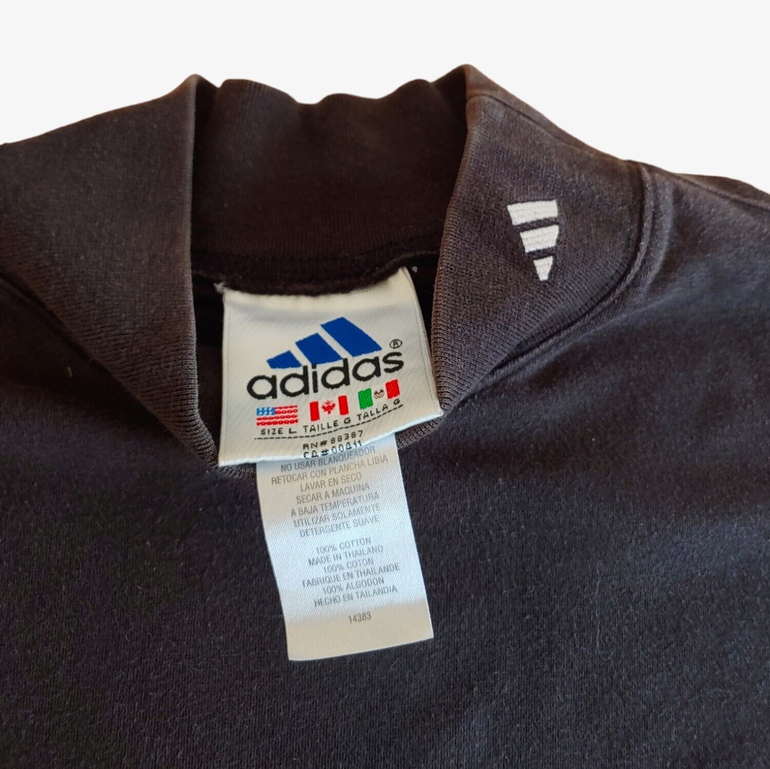 Vintage 90s Adidas Golf Grey Turtleneck Roll Neck Label - Casspios Dream