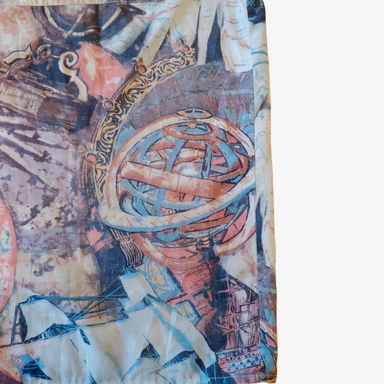 Vintage 90s Angelo Litrico All Over Print Scotland Long Sleeve Shirt Globe - Casspios Dream