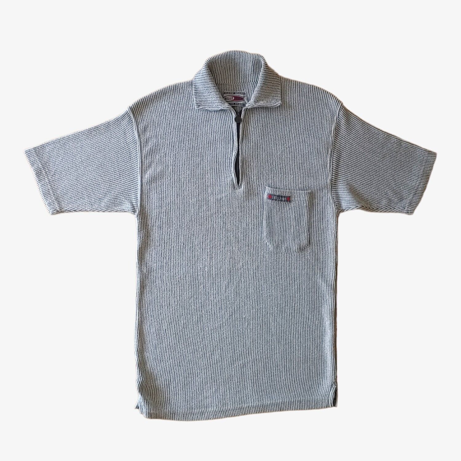 Vintage 90s Billy Dean Ribbed Grey Corduroy Polo Shirt - Casspios Dream