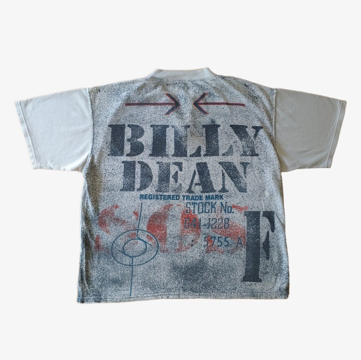 Vintage 90s Billy Dean Stock Number All Over Print Ribbed Quarter Button Top T-Shirt Back - Casspios Dream