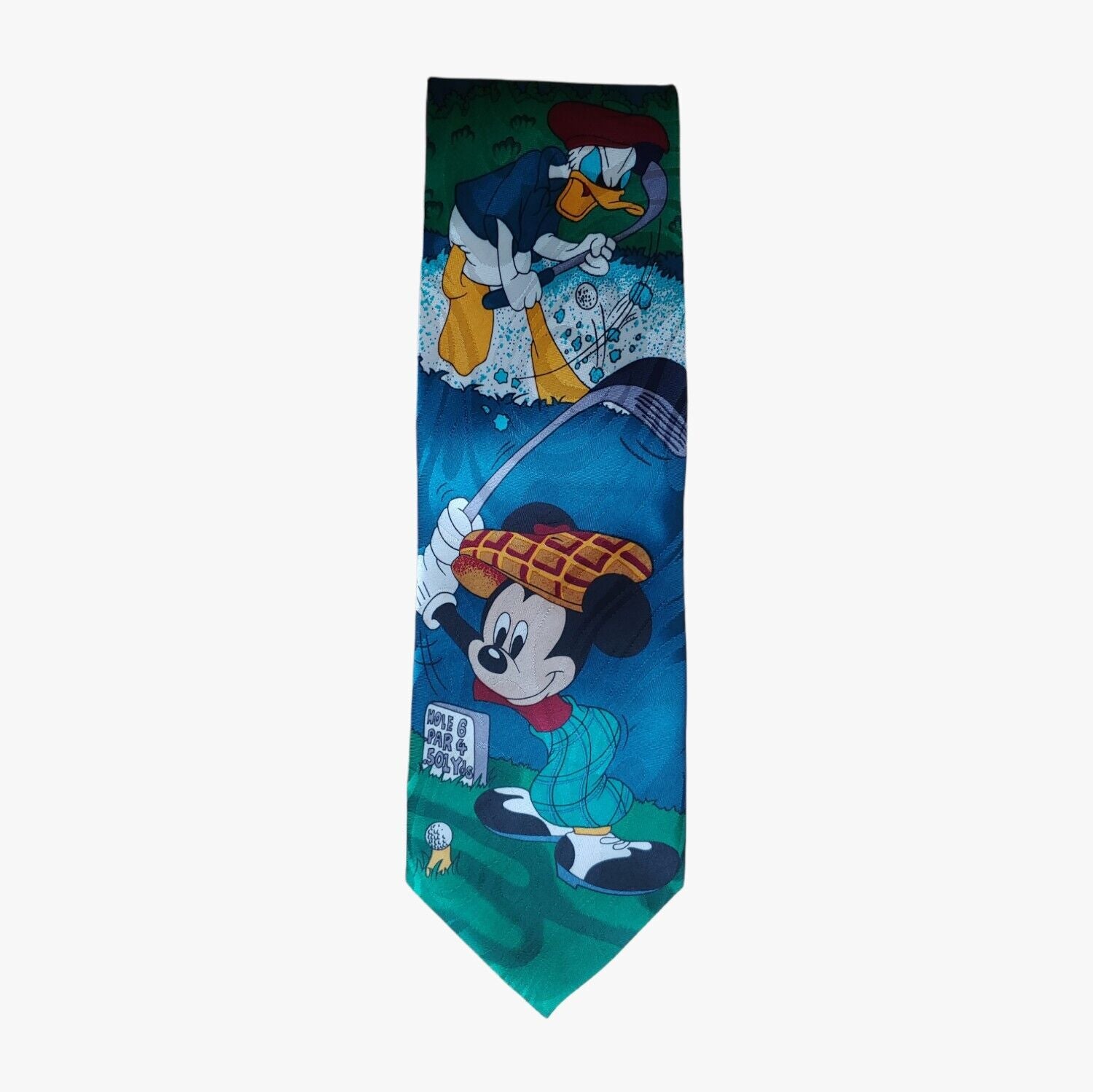 Vintage 90s Disney Mickey Mouse & Donald Duck Golf Silk Tie Brand New With Tags - Casspios Dream