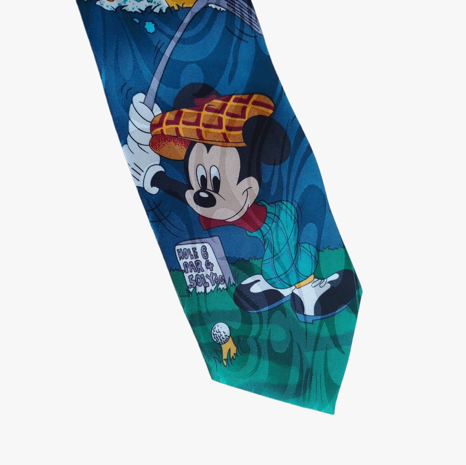 Vintage 90s Disney Mickey Mouse & Donald Duck Golf Silk Tie Brand New With Tags Mickey - Casspios Dream