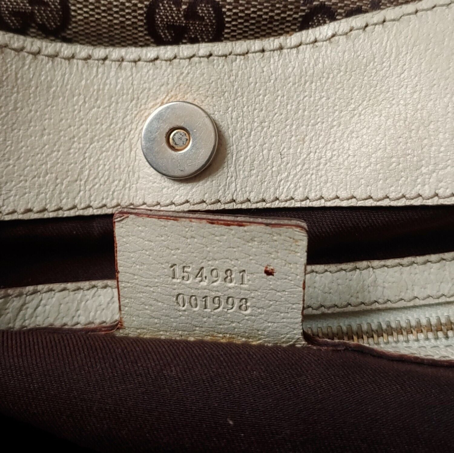 Vintage 90s Gucci GG Canvas Shoulder Handbag With Leather Handles 154981001998 Authentic Code - Casspios Dream