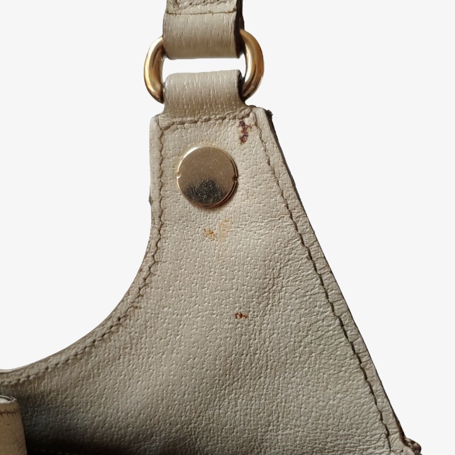 Vintage 90s Gucci GG Canvas Shoulder Handbag With Leather Handles 154981001998 Button Mark - Casspios Dream