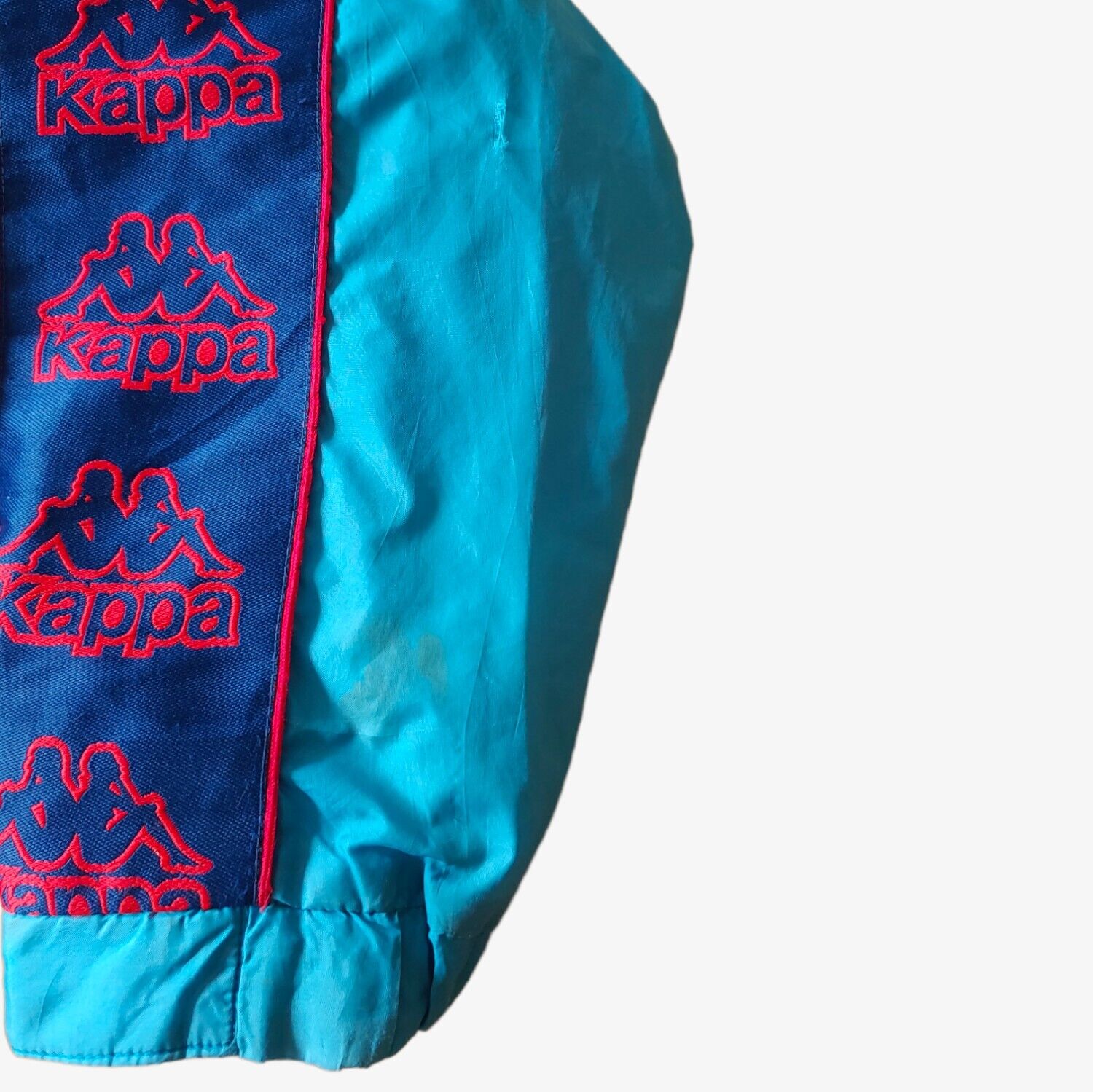 Vintage 90s Kappa x Barcelona Football Club 1995 - 1997 Blue Training Jacket With Tape Logo Arms Mark - Casspios Dream