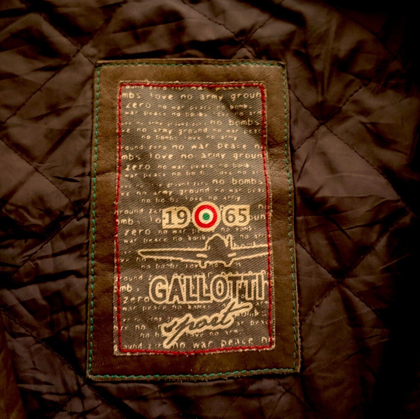 Vintage Gallotti 1965 Sport Brown Leather Pilot Jacket Label - Casspios Dream