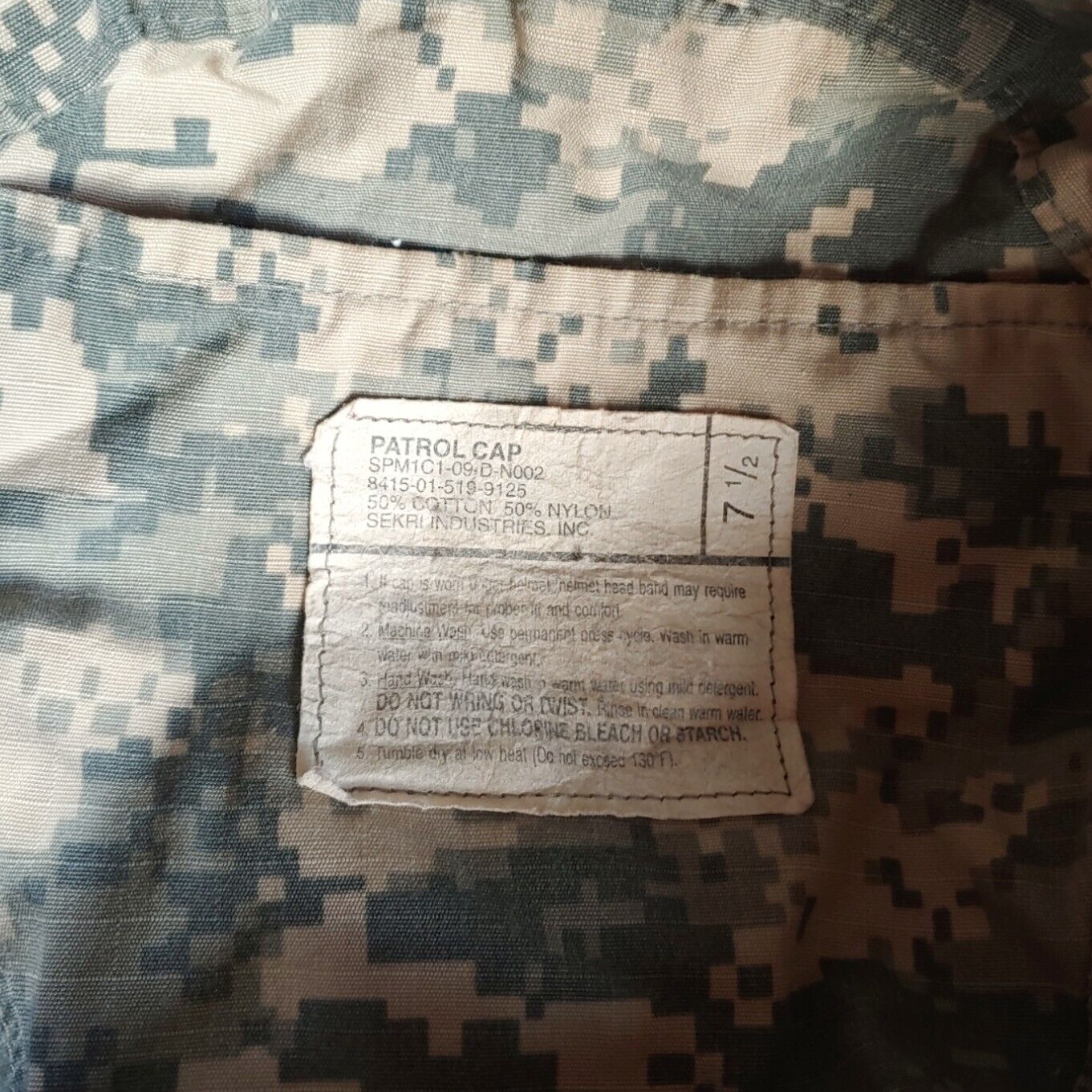 Vintage Army Patrol Camouflage Cap Label - Casspios Dream