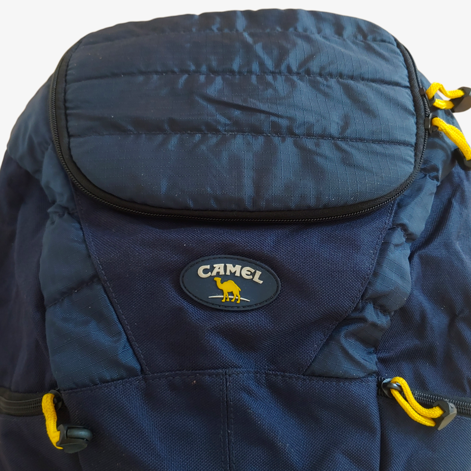 Vintage Y2K Camel Cigarettes Promotional Navy Backpack Bag With Fold Away Seat Protector Logo - Casspios Dream