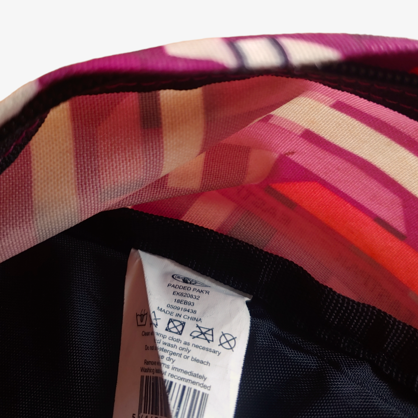 Vintage Y2K Eastpak 620 Pink Purple Abstract Backpack Bag Inside Label - Casspios Dream