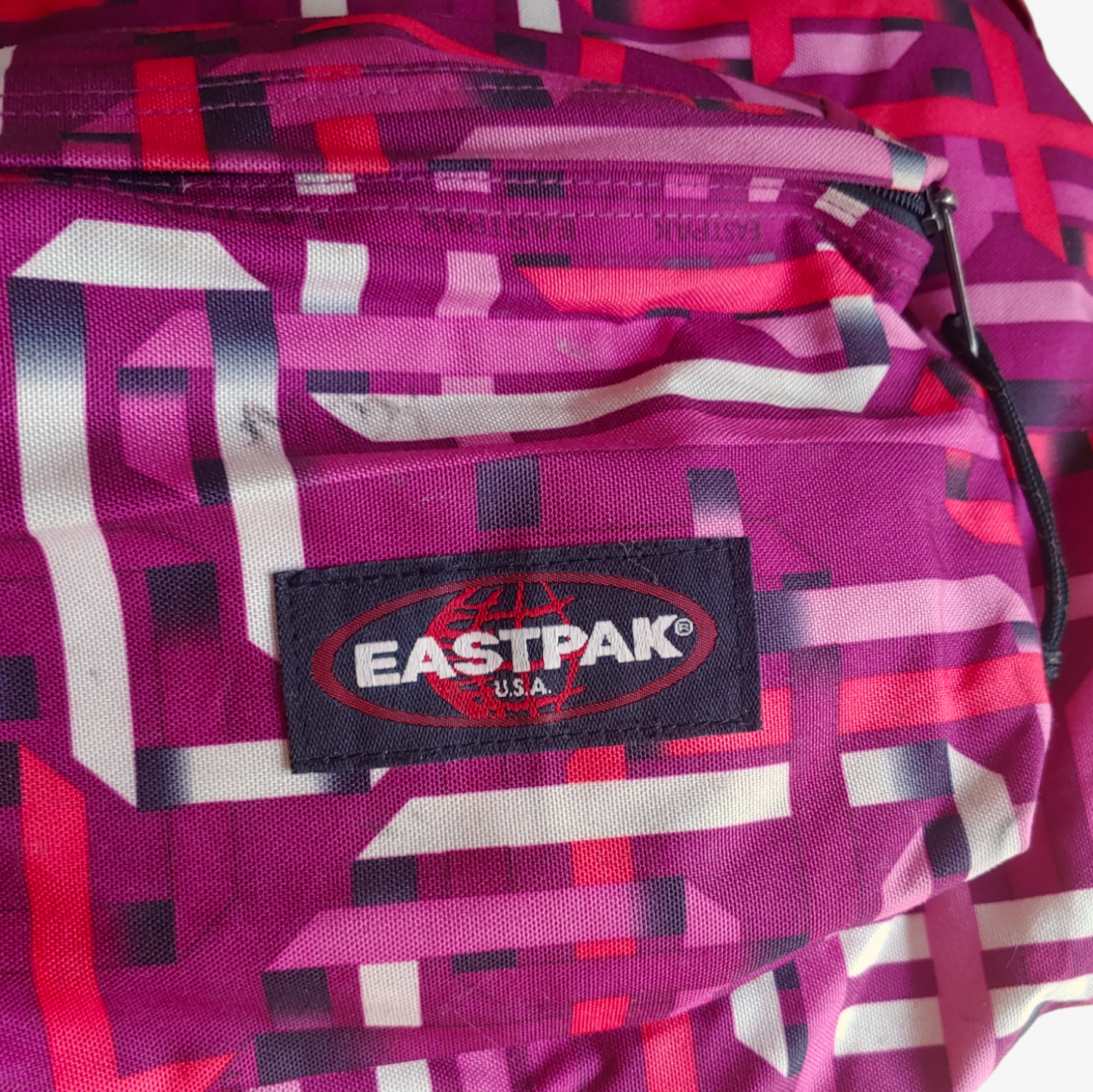 Vintage Y2K Eastpak 620 Pink Purple Abstract Backpack Bag Mark - Casspios Dream