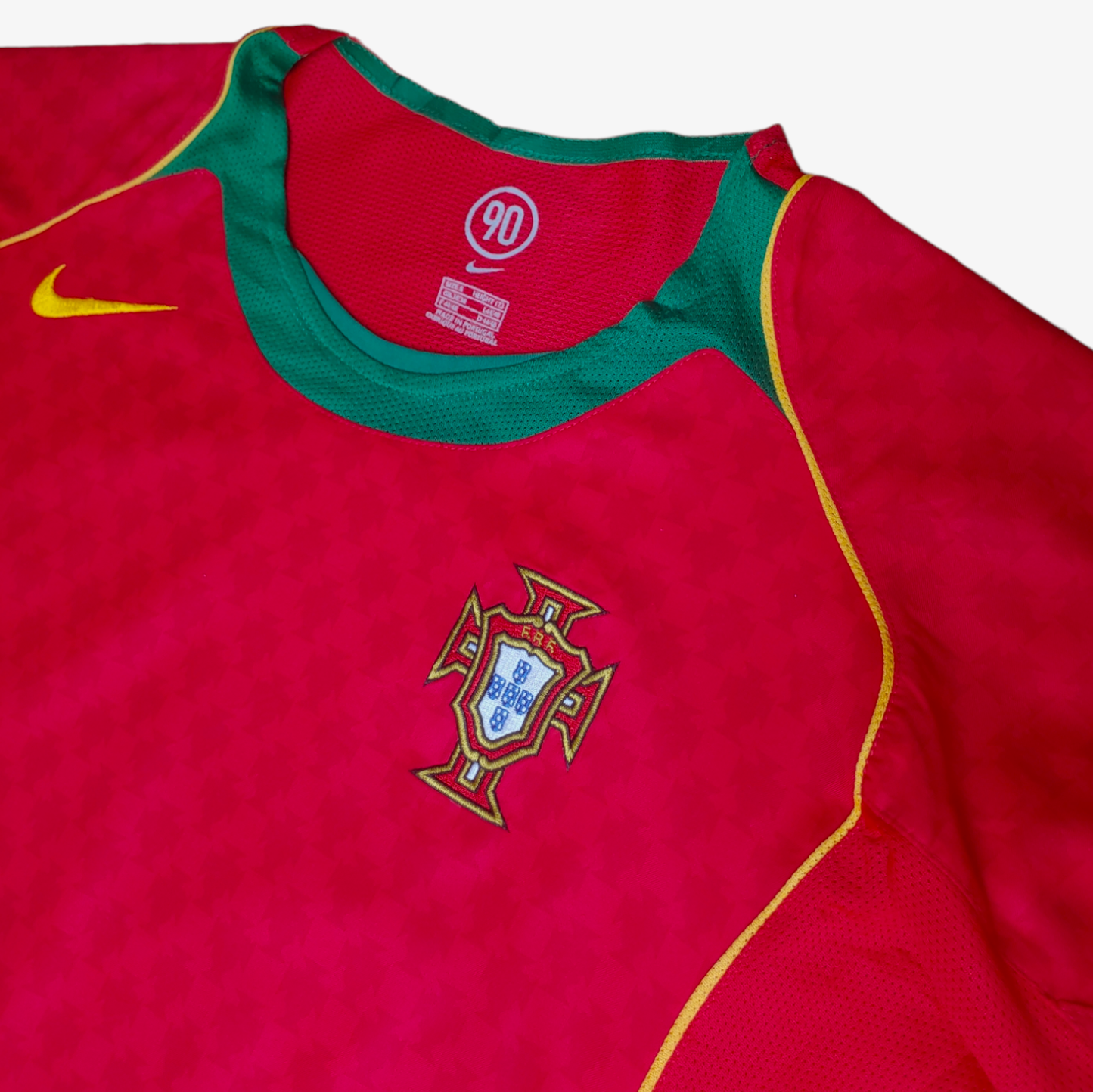 Vintage Y2K Nike T90 2005 Portugal Red Purple Home Football Jersey Badge - Casspios Dream