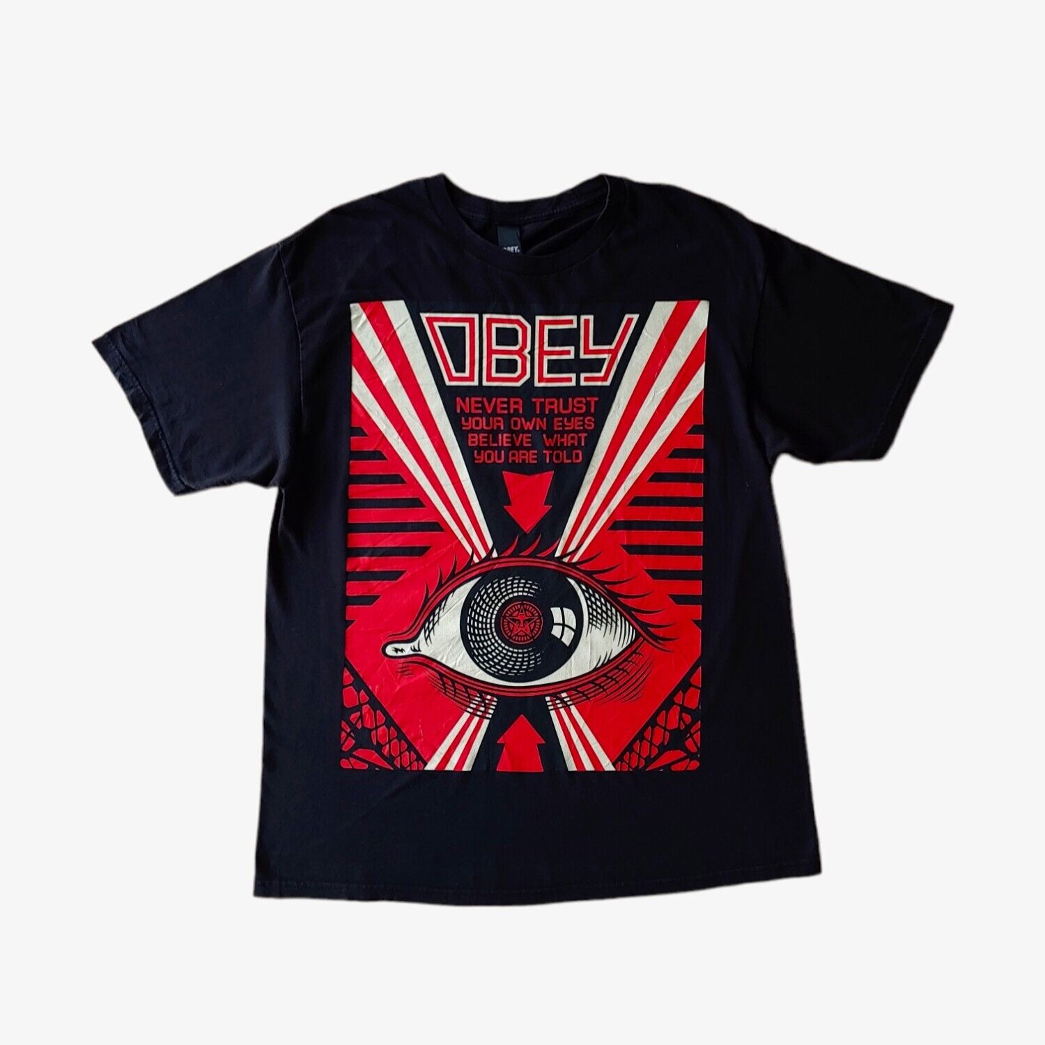 Vintage Y2K Obey Never Trust Your Own Eyes Believe What You Are Told Top T-Shirt - Casspios Dream