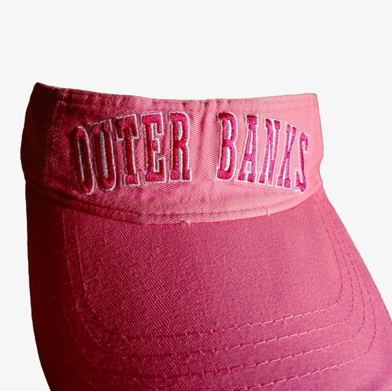 Vintage Y2K Outer Banks Pink Visor Cap Logo - Casspios Dream