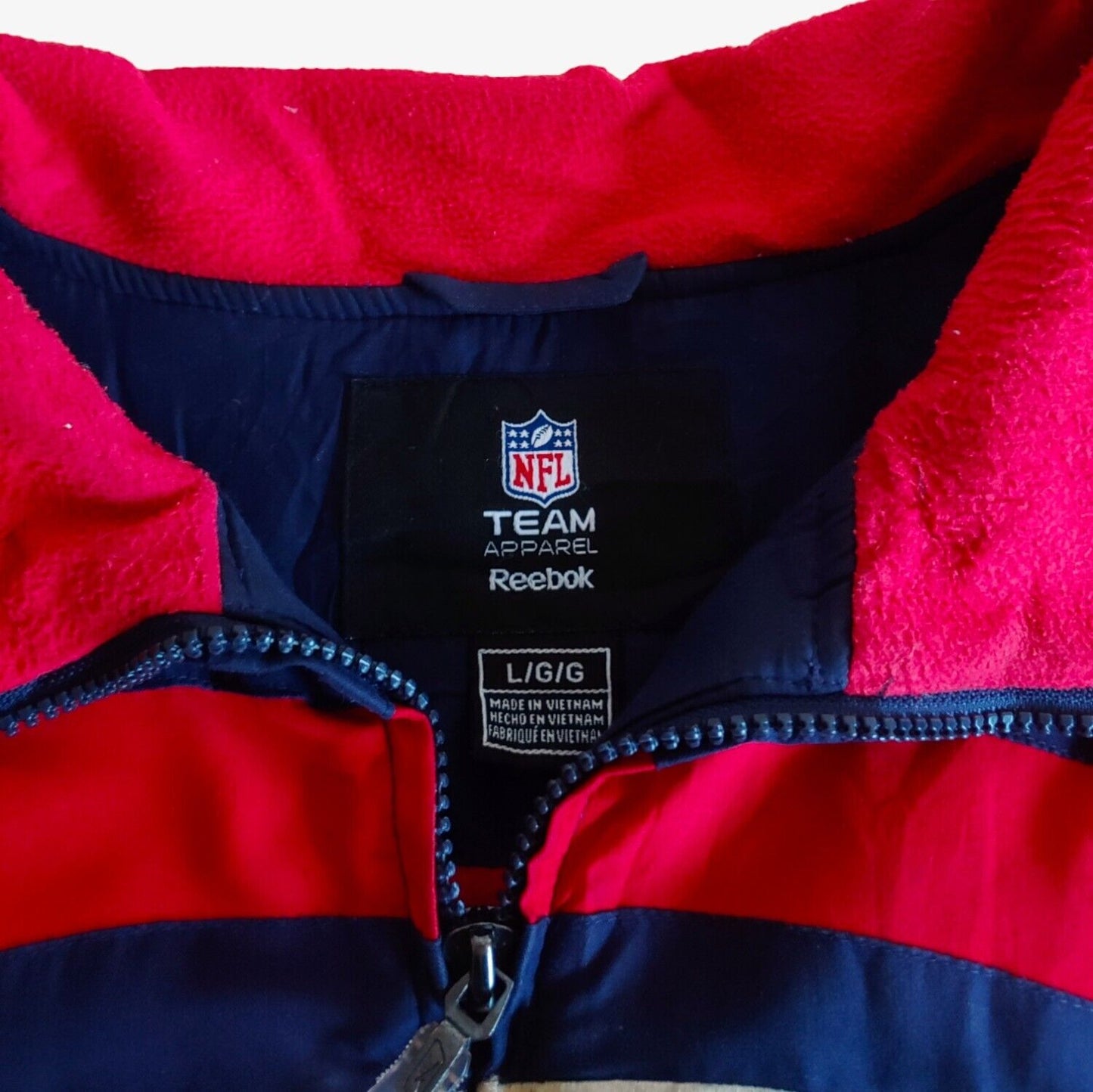 Vintage Y2K Reebok NFL New England Patriots Spell Out Jacket Label - Casspios Dream