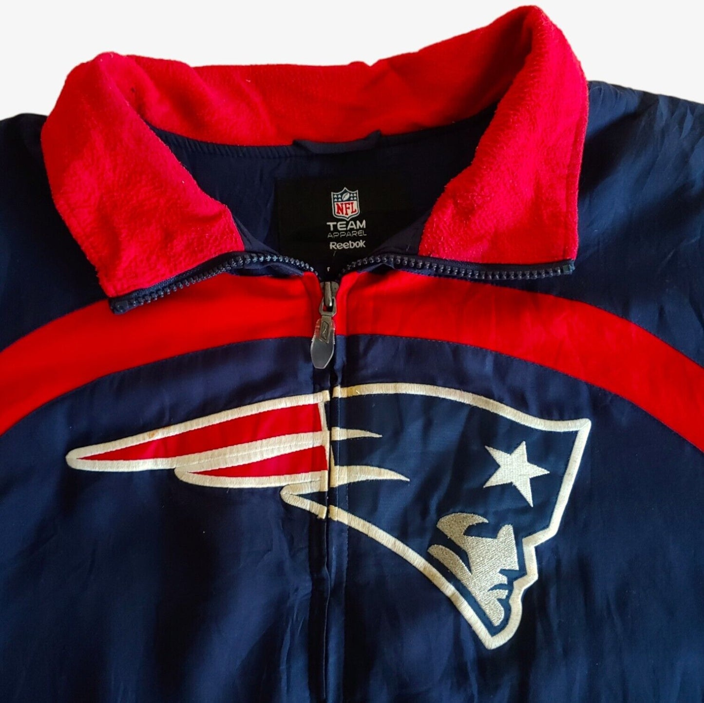 Vintage Y2K Reebok NFL New England Patriots Spell Out Jacket Team Logo Crest - Casspios Dream