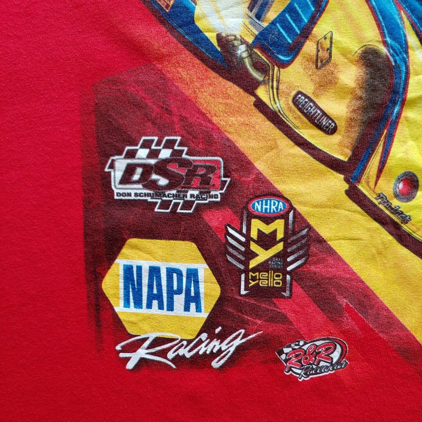Vintage Y2K Ron Capps Napa NHRA Funny Car Racer Double Sided Top T-Shirt Date - Casspios Dream
